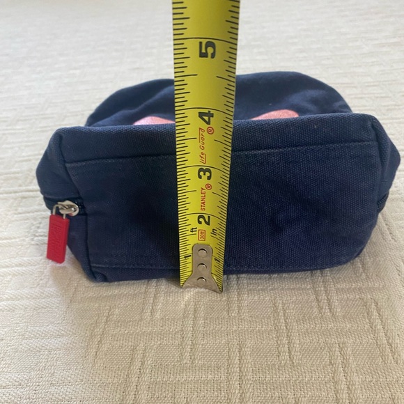 Navy & red bow canvas pouch. - Picture 6 of 7